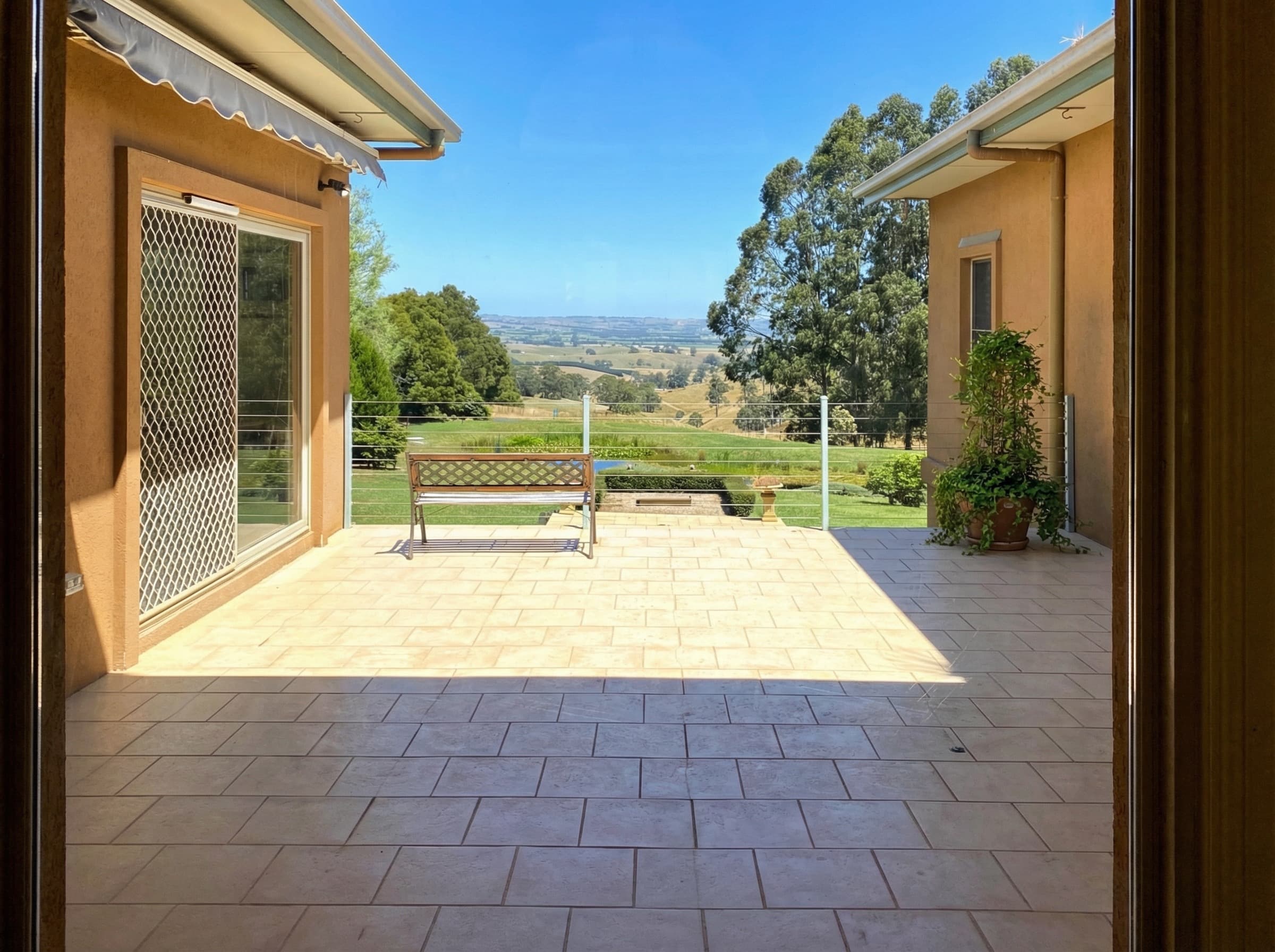 Terrace and valley outlook at a South Gippsland lifestyle property